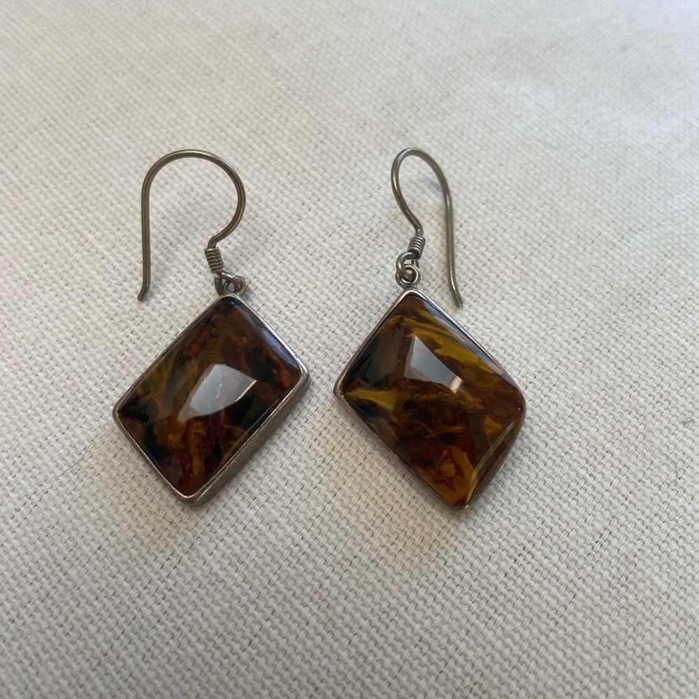 Pietersite Pendant Earrings